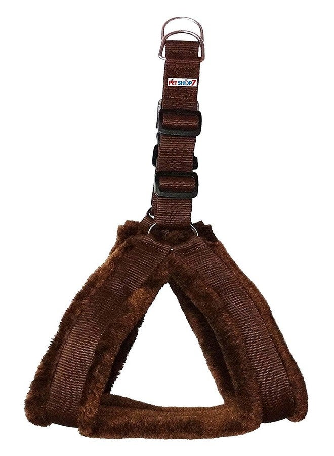 Skora Nylon Dog Harness & Leash Set with Fur 0.75 inch Small - Brwon (Chest Size - 25-28) - Image 2